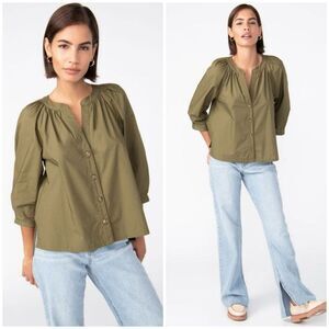 Sanctuary Poplin Button Front Blouse Size XS